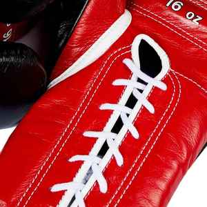 Latest Red Winning Lace up Boxing <b>Gloves</b> Premium Quality Cowhide Leather Competition <b>Gloves</b> Custom Logo Sparring <b>Gloves</b> - Product Image 3