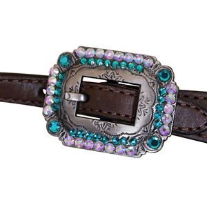 Exportación directa Argentina Cuero de vaca Caballo occidental Headstall Coraza Turquesa Cristales de diamantes de imitación Decorado Fabricante - Product Image 4