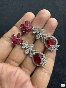 Nouvelles Boucles d'Oreilles de Mariage Indiennes Exclusives et Légères en Argent Plaqué, Motif Floral, Style Ethnique, pour Femmes Américaines - Product Image 2