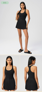 Prix d'usine Robe de golf et de tennis nue sans manches pour femmes Vêtements de sport en spandex respirant avec plis de nom d'équipe de service OEM - Product Image 6