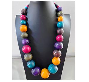 Collier en corne de buffle en forme de haricot épais, naturel, écologique, religieux, fait à la main en Inde - Product Image 6