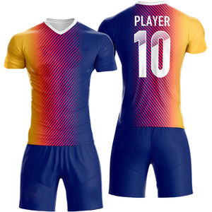 Uniforme de Fútbol de Último Estilo al por Mayor, Conjunto de Fútbol para Adultos de Alta Calidad, 100% Poliéster, Pantalones Cortos de Otoño, Nombre del Equipo Personalizado - Product Image 1