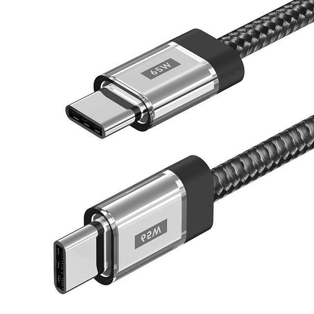 Factory Sell PD65W Fast Charge Nylon Braided Charging Cable 480mbps Data Cable Type-c to Type-c 1.2m for Tablet Mobile Phone