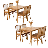 Umweltfreundliches, Schlichtes Design Restaurant-Möbelset Esstisch-Set mit Vier Stühlen Hochwertiges Material Esszimmer-Set Großhandel