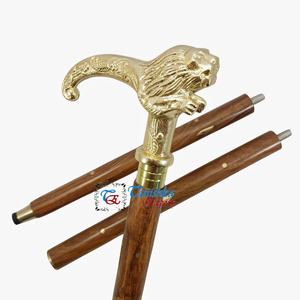 Bastón Náutico de Madera Hecho a Mano, Pulido, con Mango de Latón Estilo Derby, Diseño Antiguo Vintage, Recuerdo - Product Image 3