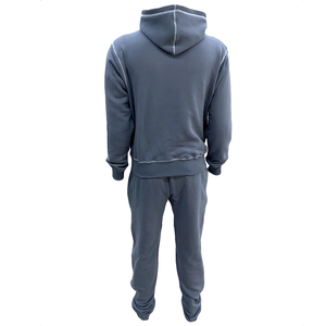 Ensemble survêtement pour homme avec impression personnalisée, sweat-shirt à capuche surdimensionné avec surpiqûres contrastées, ensemble décontracté 2 pièces, vêtements de sport, ensemble de jogging pour homme - Product Image 2