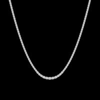 Collier tennis de luxe unisexe en or jaune massif 14 carats avec diamants CVD de 5 mm taille brillant, plaqué rhodium, cadeau de mariage