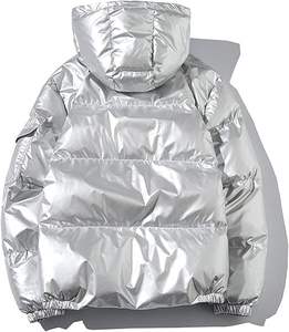 Chaqueta Acolchada Personalizada para Hombre, Lisa, Brillante, con Capucha, Chaqueta Acolchada de Alta Calidad, Abrigo Grueso de Invierno - Product Image 2