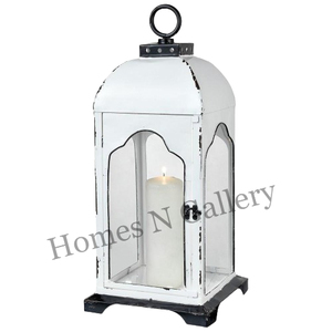 Candelabros de hierro modernos plateados al por mayor y tarros de farol posmodernos hechos a mano para decoraciones navideñas de jardín - Product Image 5