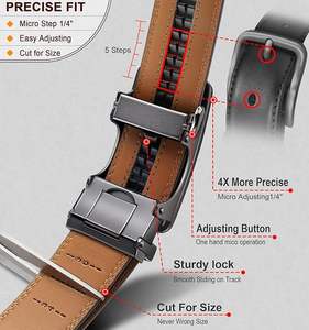 Stylish New Design <b>Ratchet</b> Dress Belts for Men High Quality Genuine Leather Custom Logo Formal Alloy OEM Customized Wholesale - Product Image 3