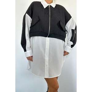 เสื้อเชิ้ตป๊อปลินขายส่งพร้อมขอบผ้าควิลท์สีดำสำหรับตู้เสื้อผ้าของคุณ - Product Image 3