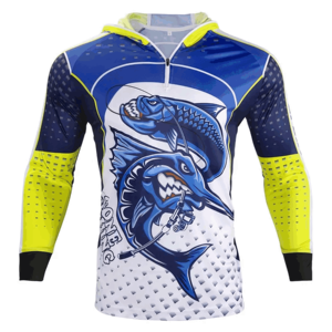 Camiseta con Capucha de Pesca Unisex de Talla Grande, Personalizada, Profesional, Sublimada, Transpirable, Anti-UV, de Secado Rápido, 100% Poliéster - Product Image 1