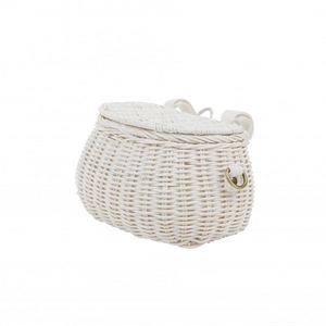 Adorable Little Rattan Crossbody Handbag Bike <b>Basket</b> for Kids Multi-function Tassel Decoration Unisex Made Vietnamese Craftsmen - Product Image 2