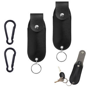 Porte-gaz poivré d'autodéfense en plein air, porte-clés en cuir, facile à transporter, accessoire de sécurité, étui à gaz poivré en cuir PU tendance - Product Image 1