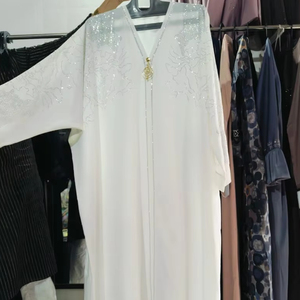 Abayas musulmanes traditionnelles pour femmes de qualité supérieure élégantes modestes brodées à la main pierres de travail dur tissu respirant dubaï robes formelles - Product Image 1