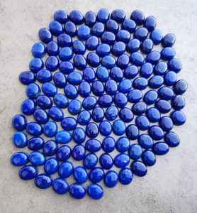 Lote al por mayor de piedras preciosas naturales de lapislázuli afgano, cabujón de corte ovalado y rosa, Parte posterior plana, fabricación de joyas finas hechas a mano - Product Image 3