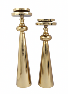 Ensemble de 2 bougeoirs de table en aluminium faits à la main, personnalisables pour la décoration de la maison et des mariages, écologiques et durables - Product Image 3