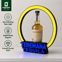Base de bouteille de liqueur en acrylique avec LED, présentoir de bouteille personnalisé avec LED, présentoir de bouteille pour l'affichage des boissons