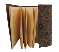 Journal en cuir vintage fait à la main avec papier à bords festonnés - Fermeture à cadenas Grimoire Journal Journal de sorcière