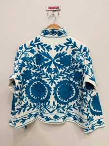 White <b>Jacket</b> Suzani <b>Jacket</b> Embroidered <b>Jacket</b> For Women <b>Hippie</b> <b>Jacket</b> Velvet <b>Jacket</b> Indian Wholesaler Of Winter <b>Jacket</b> - Product Image 3