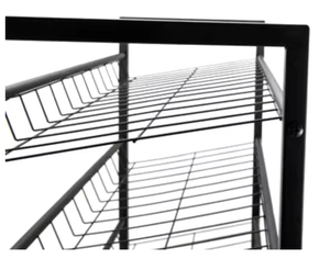 Organizador de almacenamiento de Zapatero de alambre de Metal negro plegable de 5 niveles de Metal multicapa para organización del hogar sala de estar - Product Image 6