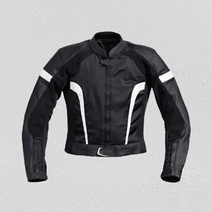 Top Quality Black & White Genuine Cowhide Leather Padded Racing Motorbike Jacket CE Protections Motorcycle Riding Jacket For Men - Product Image 3