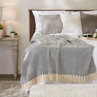 Plaid décoratif Chevron au design moderne, 100% coton, 50x60, motif tissé, pour lit et canapé, toutes saisons, usage hôtelier, OEM/ODM personnalisé