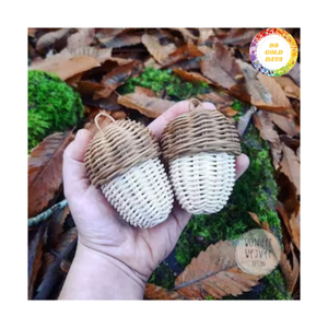 Adornos navideños de ratán hechos a mano Vietnam auténtica decoración de árbol de vacaciones Natural PARA EL Interior festivo del hogar Global - Product Image 2