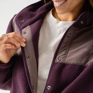 Nueva moda de las mujeres deportes Sherpa chaqueta polar con capucha de las mujeres ligero cremallera completa suave polar chaqueta de lana - Product Image 5