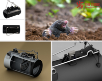 Piège à taupe et trou de gopher en acier galvanisé noir combiné avec un fil d'acier résistant à ressort Écologique Utilisation facile pour les parasites