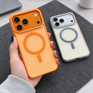 Coque de téléphone magnétique pour iPhone 18 17 Pro Max, bicolore, finition mate, avec anneau magnétique, avec boîte de vente au détail, modèles Samsung disponibles, approvisionnement en gros - Product Image 5