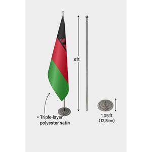 Official Malawi Indoor <b>Flag</b> with Custom Logo Digital Printing Aluminum or Fiberglass <b>Pole</b> Nylon or Polyester Material - Product Image 6