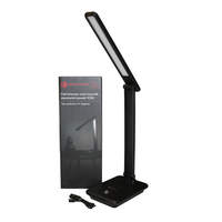 Lampu Meja LED Modern 10W Dengan Fungsi Power Bank, Sensor Sentuh Peredup Cahaya, Lampu Meja Hitam Isi Ulang CCT 3000K/4500K/6000K