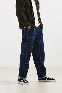 Vaqueros rectos transpirables de algodón de alta calidad para hombre, desgastados, lavados, de retazos, a cuadros, High Street, novedad - Product Image 3