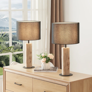 Lignis Bộ 2 Đèn Bàn Gỗ Rắn Ánh Sáng Hiện Đại Tự Nhiên Cho Phòng Khách Và Phòng Ngủ Phong Cách Bàn Gỗ Rắn Đèn - Product Image 4