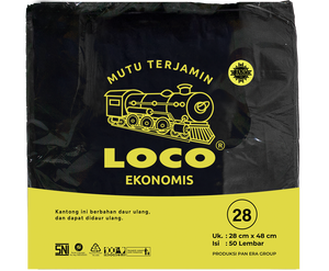 Sac en plastique noir économique LOCO, taille 28x48, solide et pratique, parfait pour l'emballage quotidien avec une qualité abordable - Product Image 1
