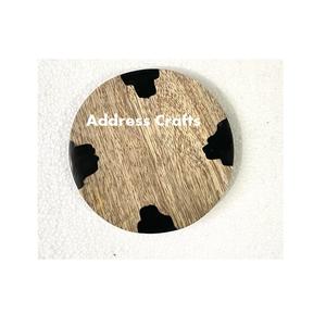 Posavasos de madera de acacia hecho a mano adornos creativos de madera de resina para la ceremonia del té del café estera de aislamiento antiescaldado grabado - Product Image 1