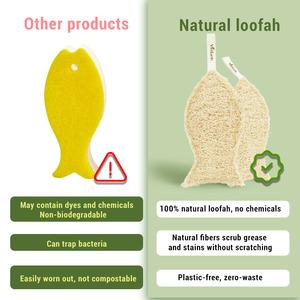 Éponges à vaisselle en luffa naturelles pour la cuisine et la déchirure Tampons à récurer anti-rayures pour lave-vaisselle - Product Image 4