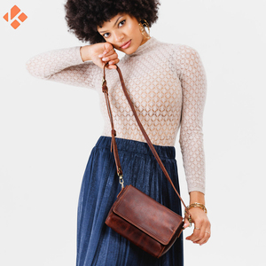 Women's Vintage Style Top Grain Soft Leather <b>Cross</b> <b>Body</b> Handbag <b>Large</b> Shopping <b>Bag</b> with Zipper Closure New Fashion - Product Image 4