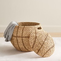 Panier de rangement artisanal en jacinthe d'eau pour le basketball, vente en gros, écologique, fabriqué au Vietnam