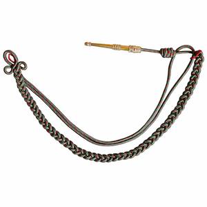 Drawstring France pure <b>white</b> <b>Lace</b> silver-colored <b>White</b> Silk Aiguillette with Silver Navy Attachment Twisted Braided Polyester - Product Image 5