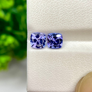 Venta al por mayor natural tanzanita y zoisita par de piedras preciosas forma de cojín lupa color azul para la fabricación de joyas de nuestra tienda de piedras preciosas - Product Image 1