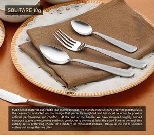 Premium 18/8 Stainless Steel Cutlery Set Solitaire Maharaja 10g Modern Curved Handle Spoon Fork <b>Knife</b> <b>Steak</b> Fish - Product Image 4