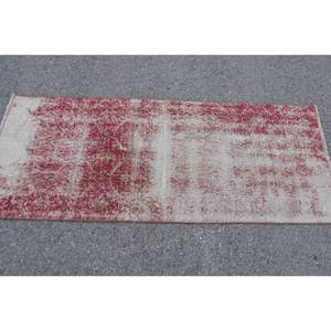 พรมตุรกีขนาด23X55ฟุตแนววินเทจสีแดง & สีเบจพรมเย็บปะติดปะต่อกันแบบแบนถักทอขนสัตว์วัสดุ PP ด้านหลังเป็นยาง - Product Image 3