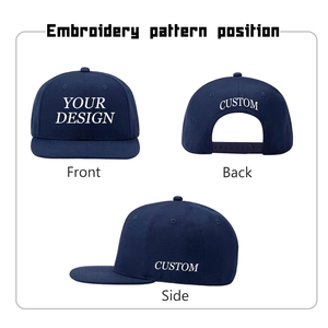 Casquettes Snapback personnalisées avec logo brodé, casquettes 6 ou 5 panneaux, casquettes à visière plate en coton, articles de sport et de golf. - Product Image 5