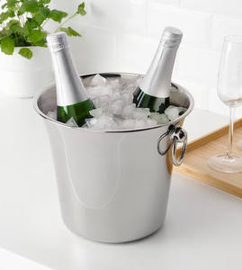 Profitez d'un repas en plein air avec ce seau à glace en métal texturé, disponible à prix de gros - Product Image 4