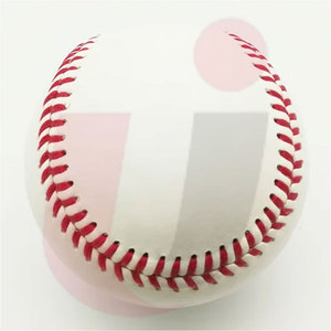 Pelotas de béisbol profesionales con logotipo impreso personalizado, cuero PU PVC de grano completo, costura plana, lana elevada, corcho, entrenamiento de Softball, peso - Product Image 1