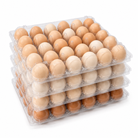 Boîte de 30 plateaux à œufs en PET transparent de qualité alimentaire, haute clarté, avec couvercle et fond séparés, pour l'agriculture, les fermes avicoles, les grossistes, personnalisable
