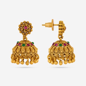 Pendientes Colgantes Vintage con Diseño Floral, para Bodas y Eventos Religiosos, de Cobre y Latón, con Perlas y Diamantes, Modernos y Étnicos - Product Image 4