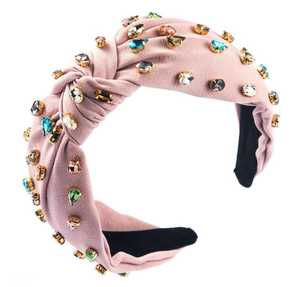 Luxury Vintage Knotted <b>Jeweled</b> <b>Headband</b> with Faux Diamonds for Spring Premium Hair Accessories - Product Image 3
